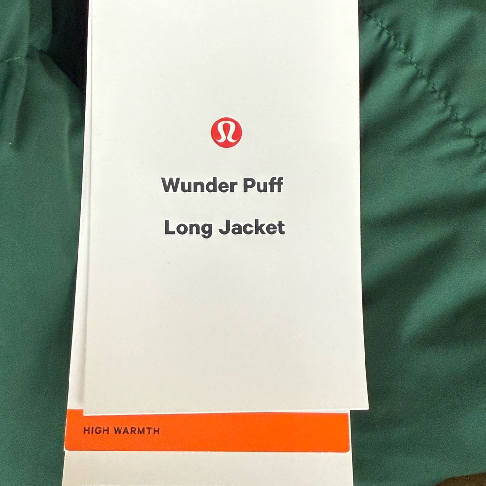 NWT Lululemon Women’s Wonder Puff Green Coat